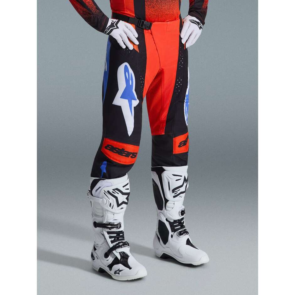 Alpinestars TECHSTAR KNIF Cross Enduro Motorcycle Pants Orange Black Light Blue