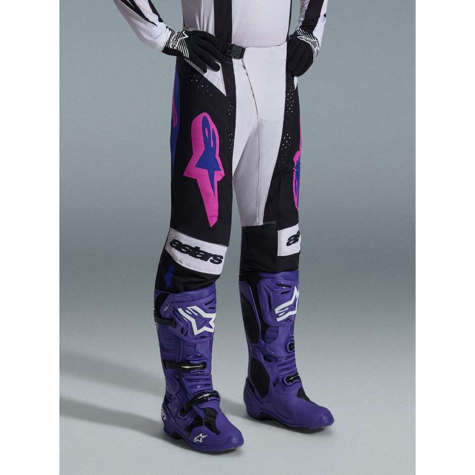 Alpinestars TECHSTAR KNIF Cross Enduro Motorradhose Schwarz Hellgrau Lila