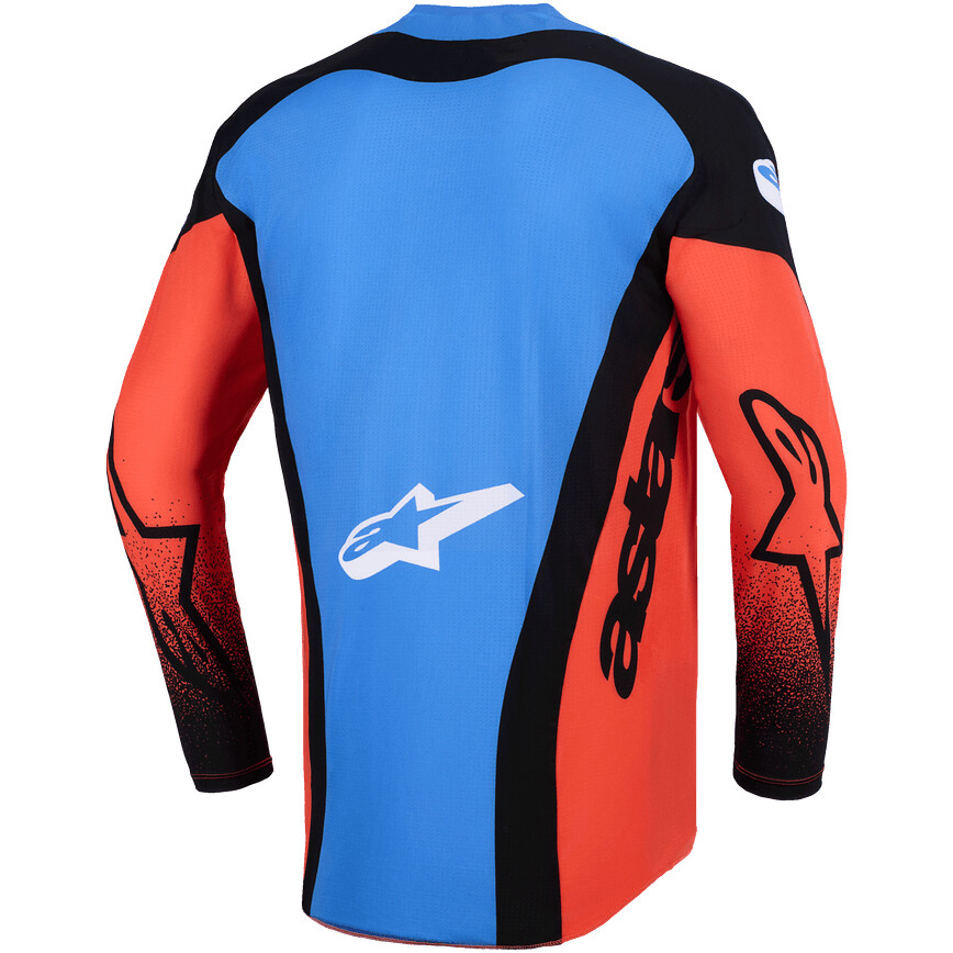 Alpinestars TECHSTAR KNIF Motocross Enduro Jersey Orange Black Light Blue