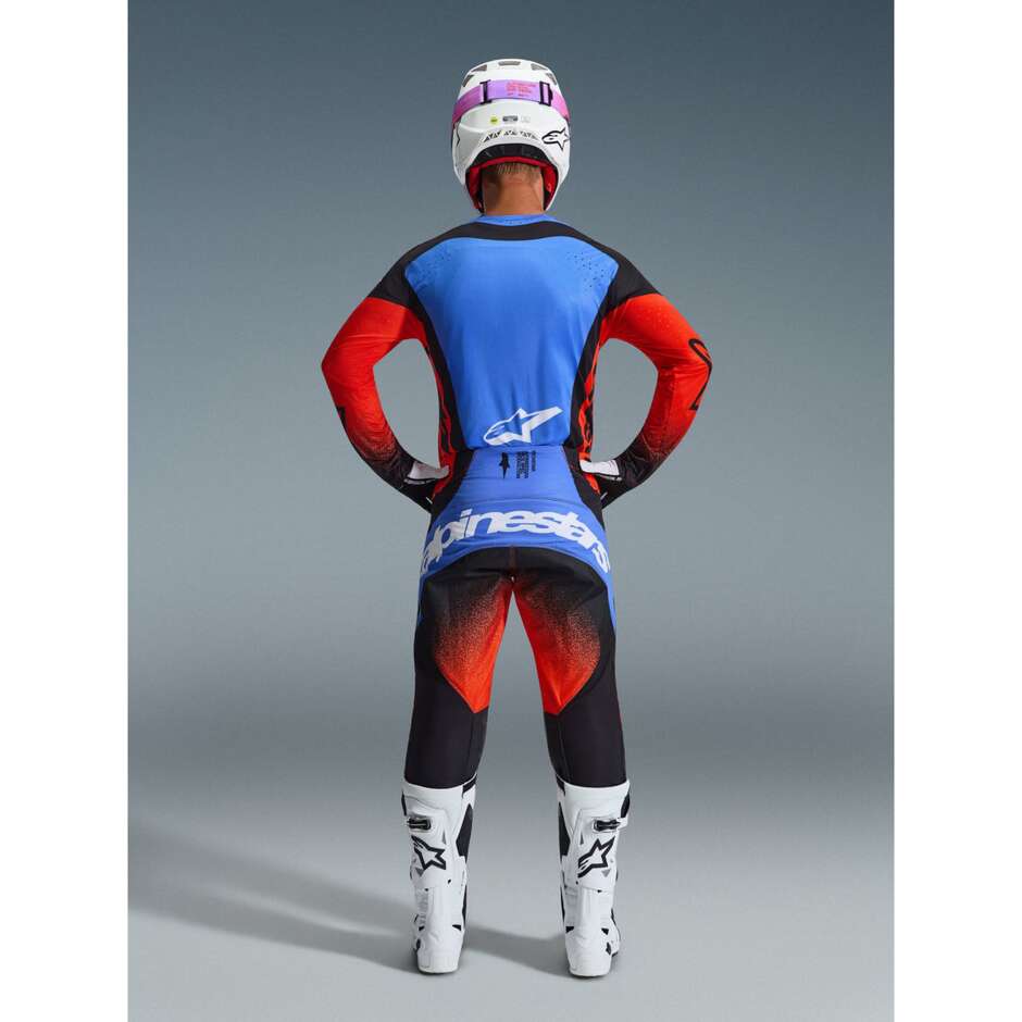 Alpinestars TECHSTAR KNIF Motocross Enduro Jersey Orange Black Light Blue