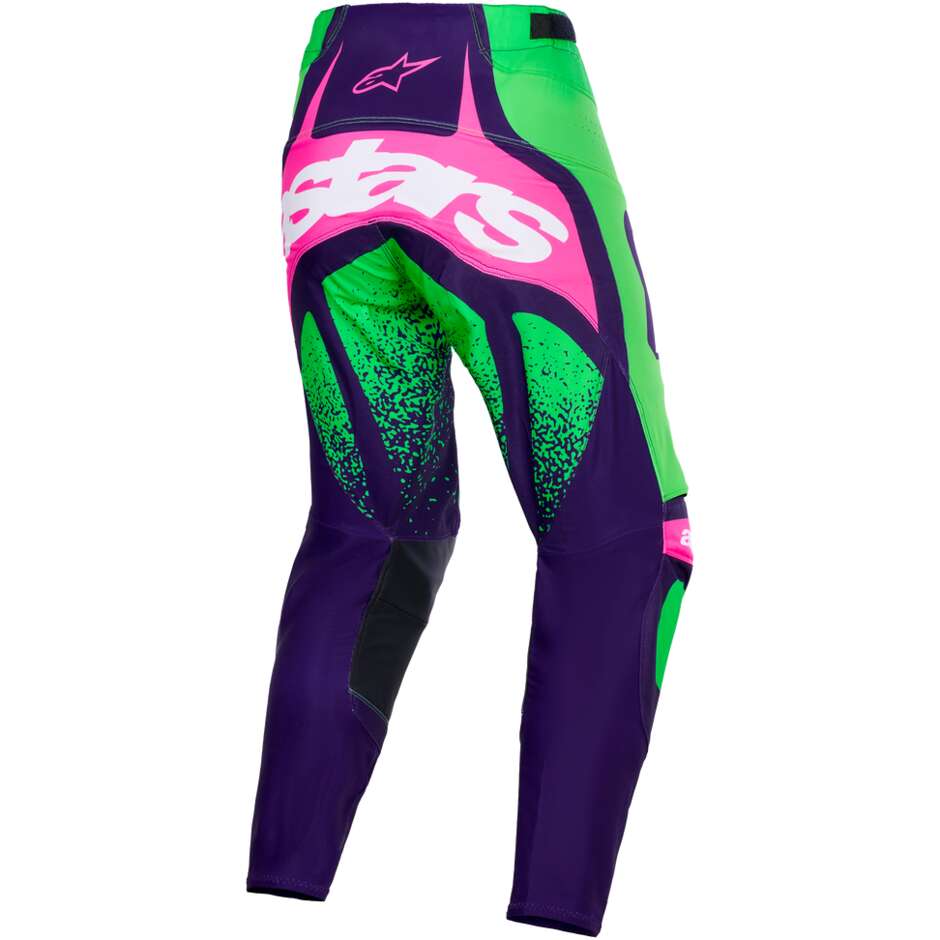 Alpinestars TECHSTAR NOMUR Cross Enduro Motorcycle Pants, Deep Purple, Green, Fluorescent Pink