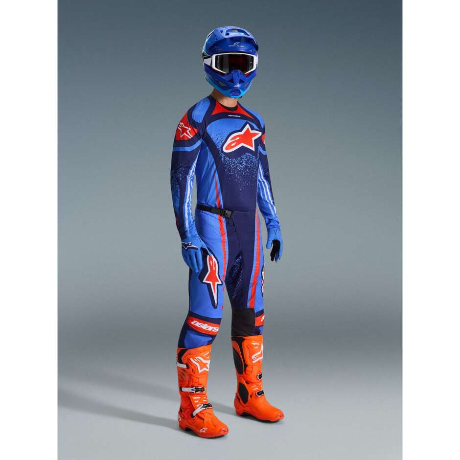 Alpinestars TECHSTAR NOMUR Marineblau Orange Hellblau Cross Enduro Motorradtrikot