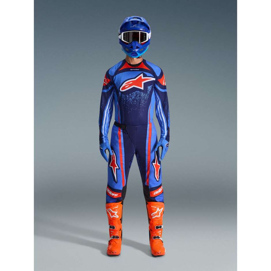 Alpinestars TECHSTAR NOMUR Motocross Enduro Hose Orange Marineblau Hellblau