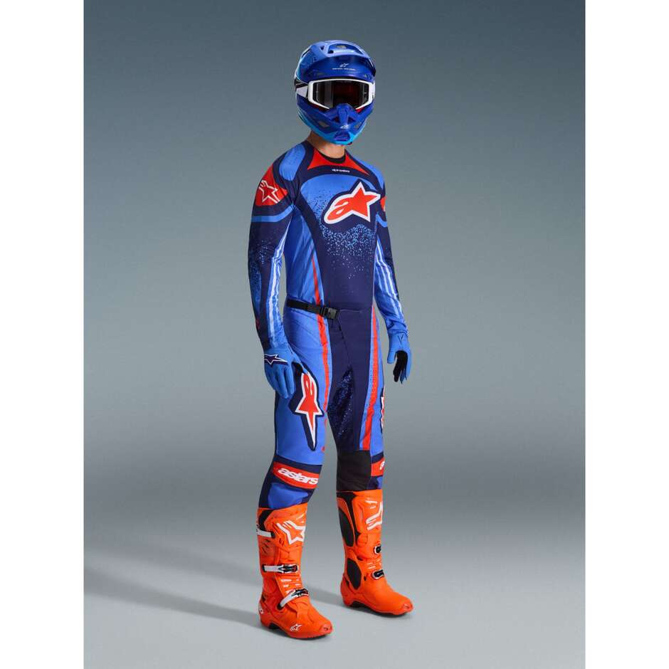 Alpinestars TECHSTAR NOMUR Motocross Enduro Hose Orange Marineblau Hellblau