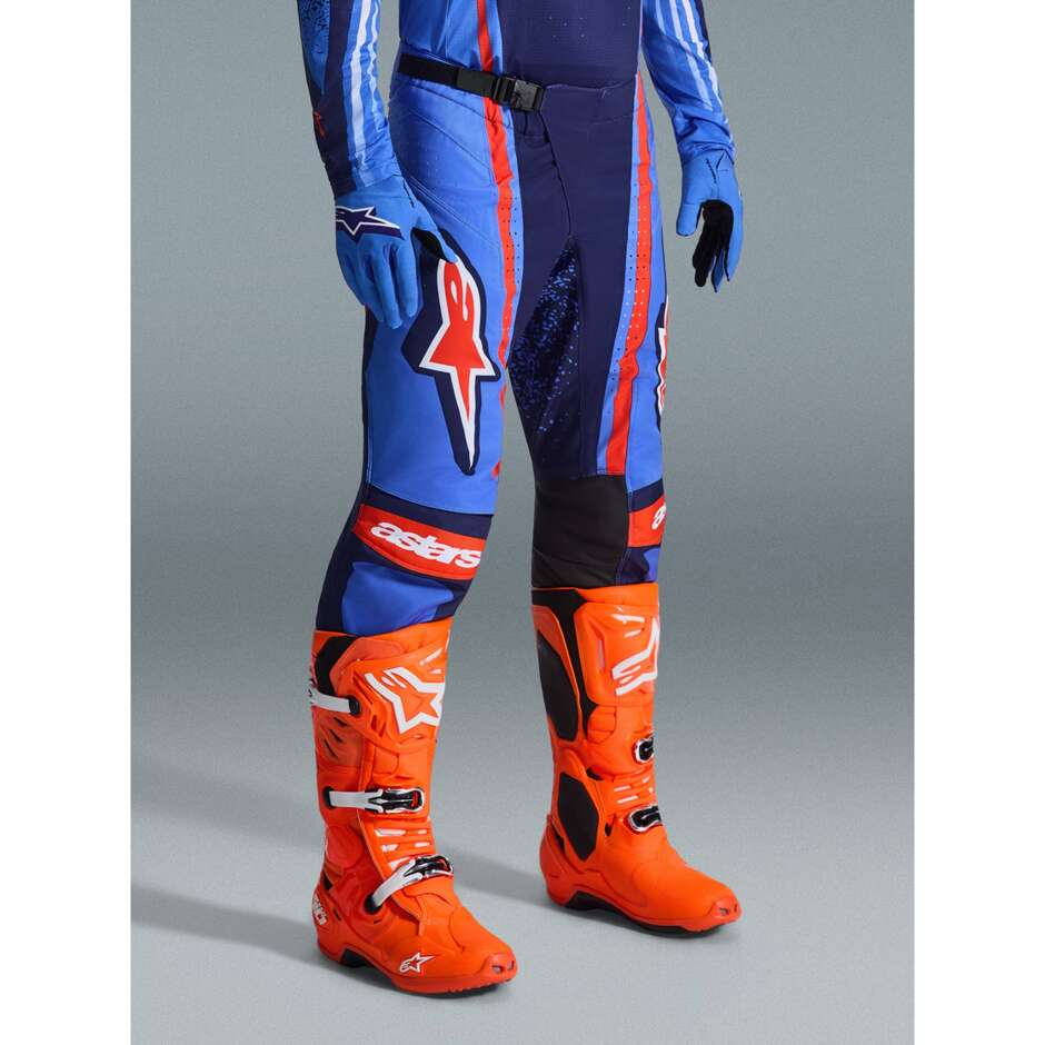Alpinestars TECHSTAR NOMUR Motocross Enduro Hose Orange Marineblau Hellblau