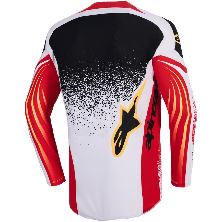 Alpinestars TECHSTAR NOMUR Motocross Enduro Jersey Hellgrau Rot Schwarz