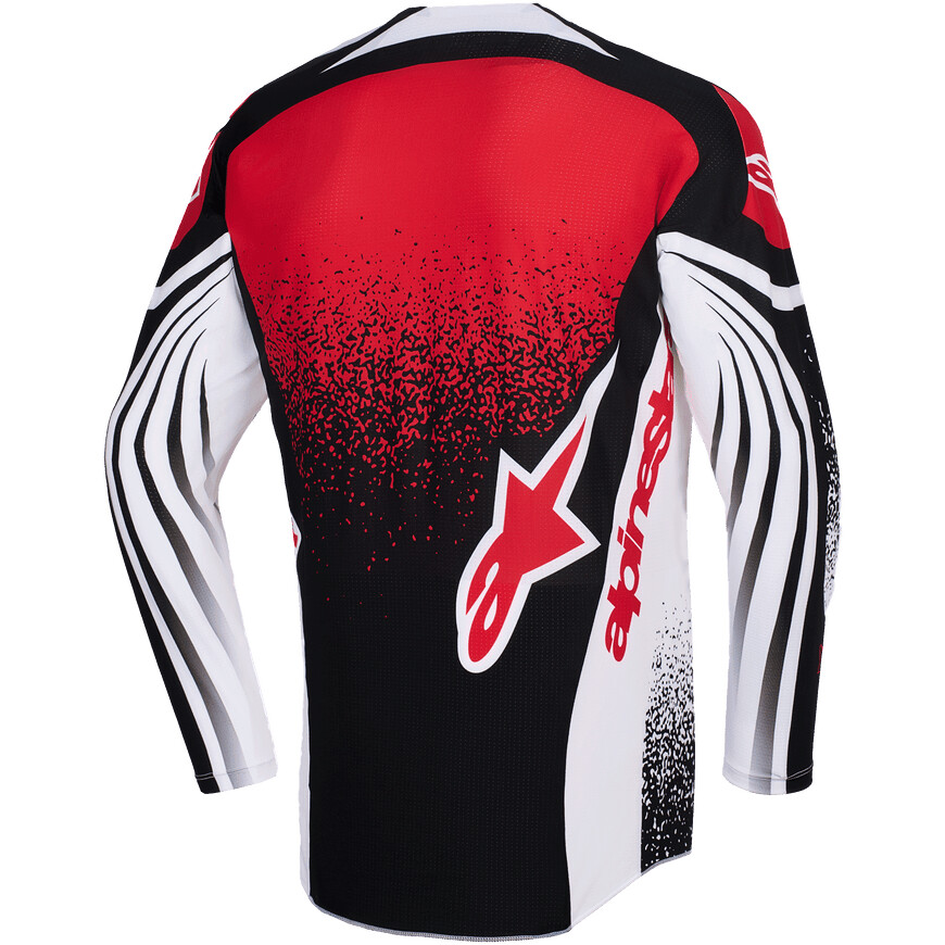 Alpinestars TECHSTAR NOMUR Motocross Enduro Trikot Schwarz Weiß Rot