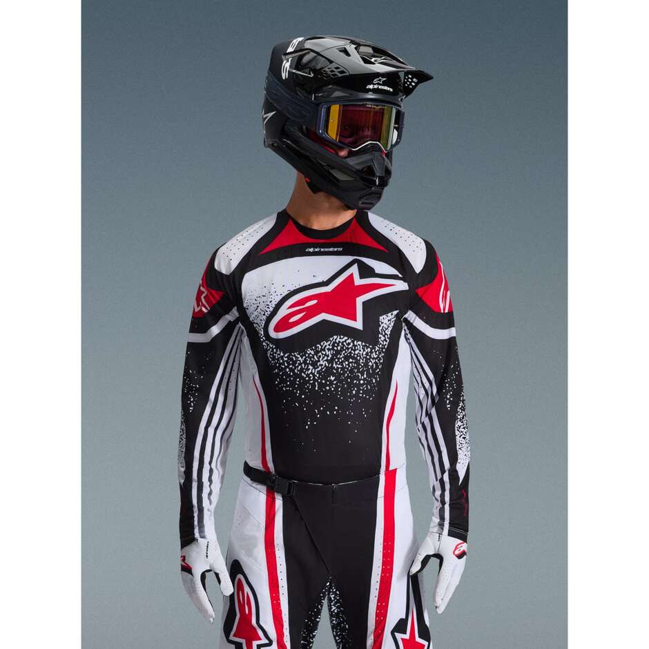 Alpinestars TECHSTAR NOMUR Motocross Enduro Trikot Schwarz Weiß Rot