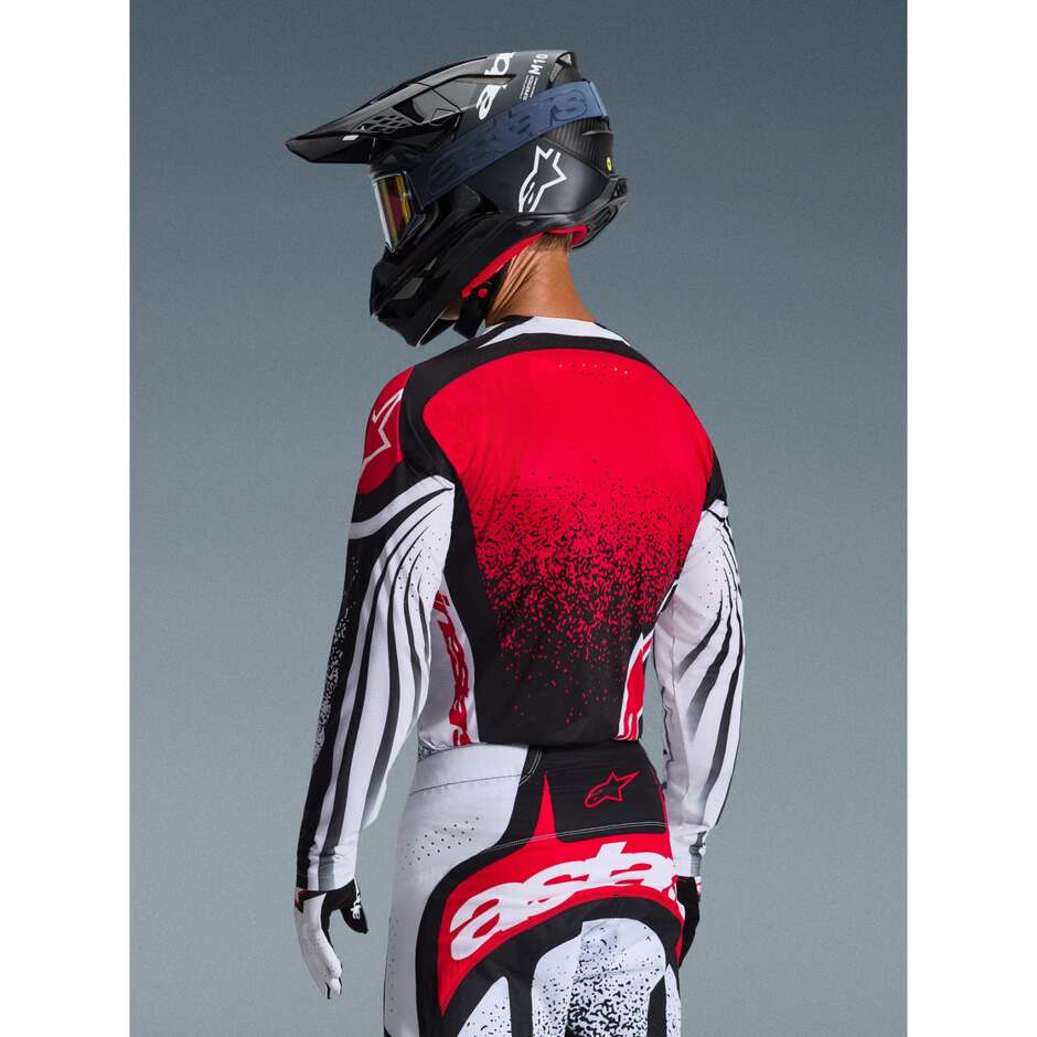 Alpinestars TECHSTAR NOMUR Motocross Enduro Trikot Schwarz Weiß Rot