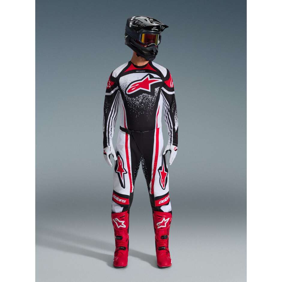 Alpinestars TECHSTAR NOMUR Motocross Enduro Trikot Schwarz Weiß Rot