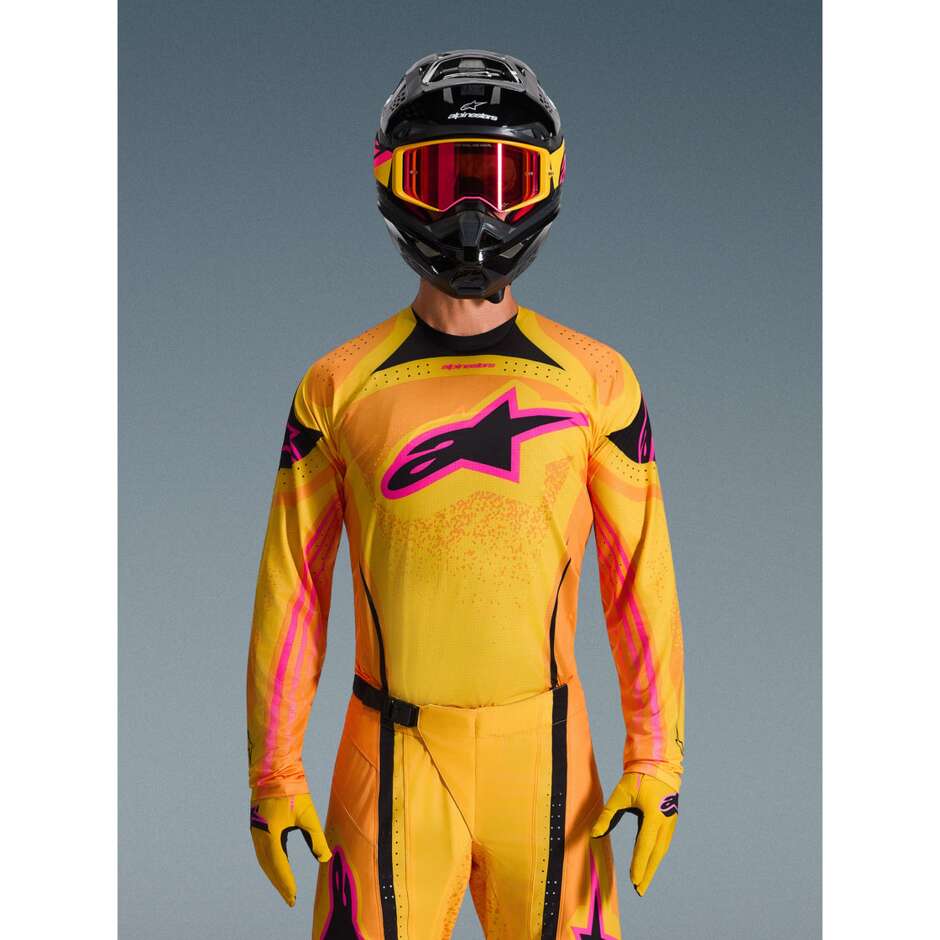 Alpinestars TECHSTAR NOMUR Orange Gelb Pink Cross Enduro Motorradtrikot