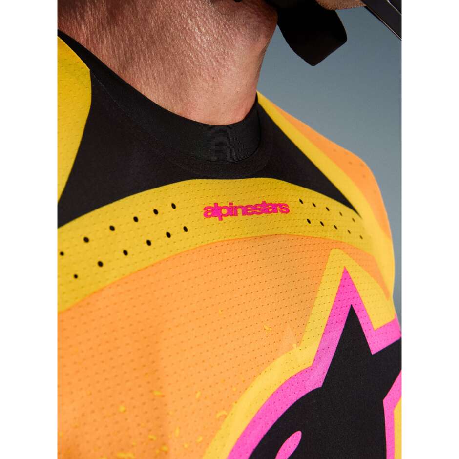 Alpinestars TECHSTAR NOMUR Orange Gelb Pink Cross Enduro Motorradtrikot