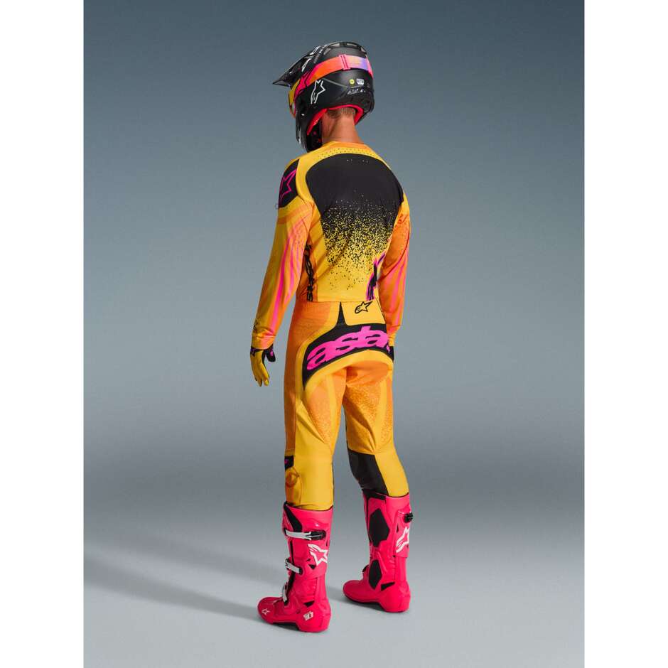 Alpinestars TECHSTAR NOMUR Orange Gelb Pink Cross Enduro Motorradtrikot