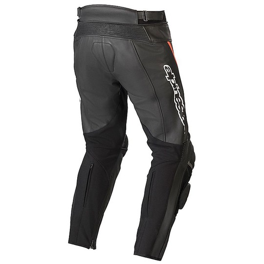 Alpinestars TRACK v2 Racing Leder Motorradhose Schwarz Rot Fluo