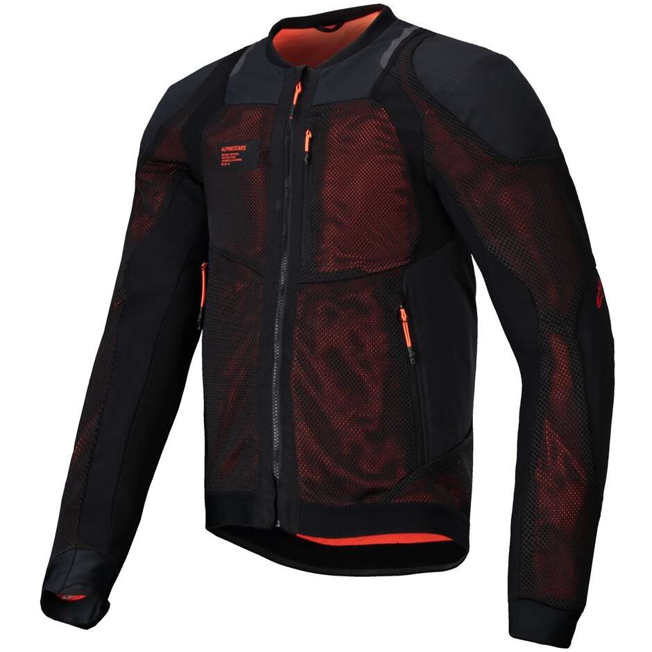 Alpinestars TROOP-AIR PRO Summer Motorcycle Jacket Black Fluorescent Red
