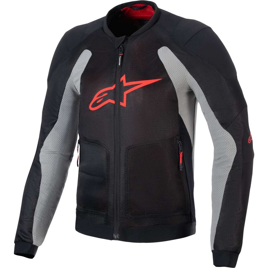 Alpinestars TROOP-AIR Summer Motorcycle Jacket Black Grey Bright Red