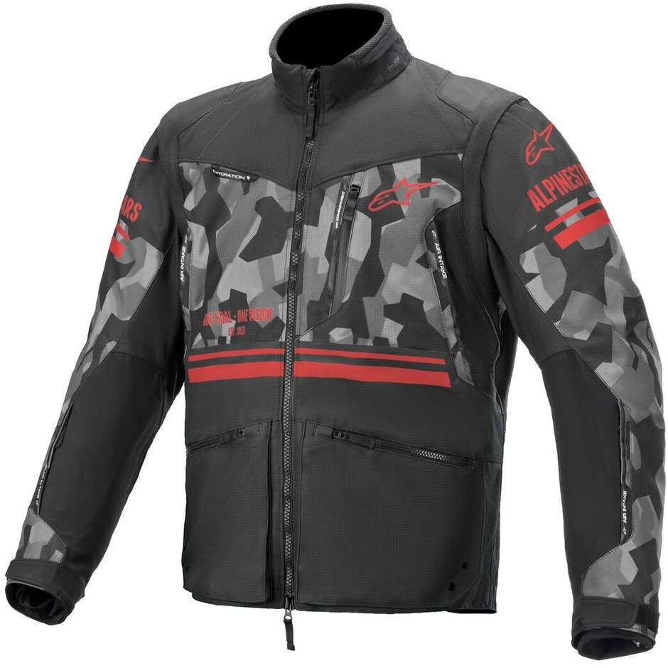 Alpinestars VENTURE R Corss Enduro Motorcycle Jacket Gray Camo Red Fluo