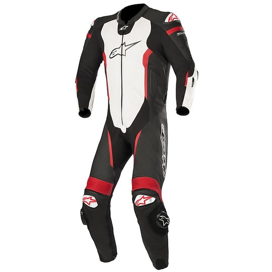 Alpinestars White Leather Tech-Air Missile Suit White Red