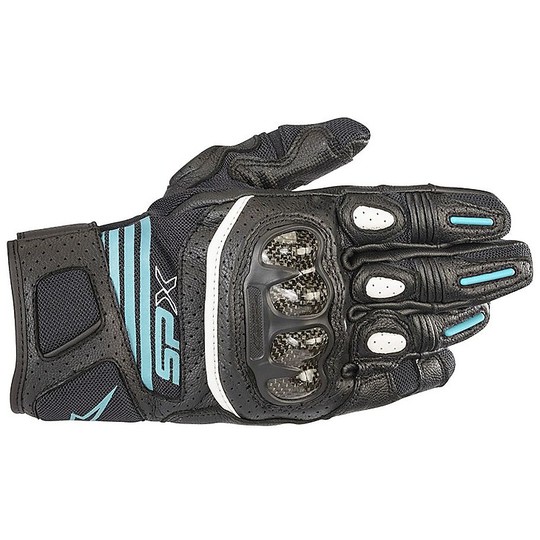 Alpinestars Women Summer Leather Motorcycle Gloves Stella SP X Air Carbon v2 Black Blue