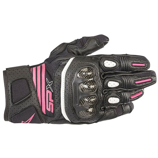 Alpinestars Women's Summer Motorcycle Leather Gloves Stella SP X Air Carbon v2 Black Fuchsia