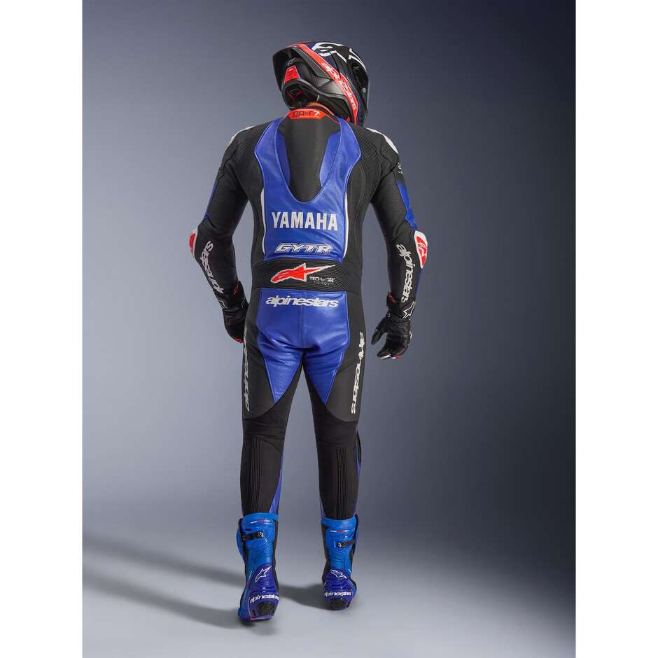 Alpinestars YAMAHA GP-R7 1PC One-Piece Motorcycle Suit Metallic Blue Black White Fluorescent Red