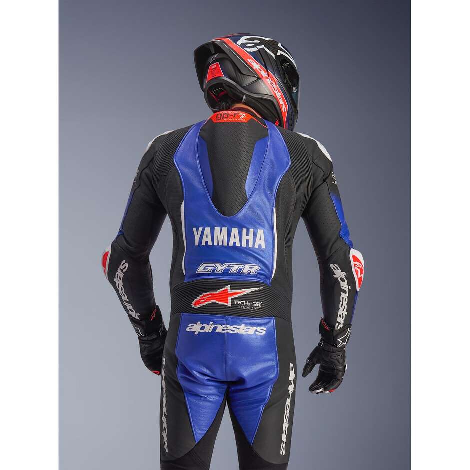 Alpinestars YAMAHA GP-R7 1PC One-Piece Motorcycle Suit Metallic Blue Black White Fluorescent Red