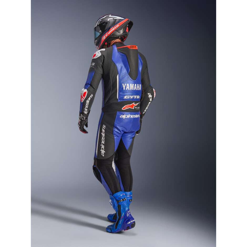 Alpinestars YAMAHA GP-R7 1PC One-Piece Motorcycle Suit Metallic Blue Black White Fluorescent Red