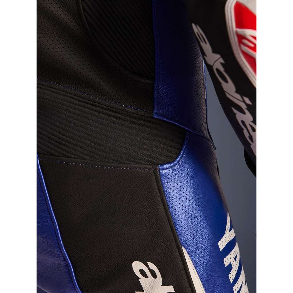 Alpinestars YAMAHA GP-R7 1PC One-Piece Motorcycle Suit Metallic Blue Black White Fluorescent Red