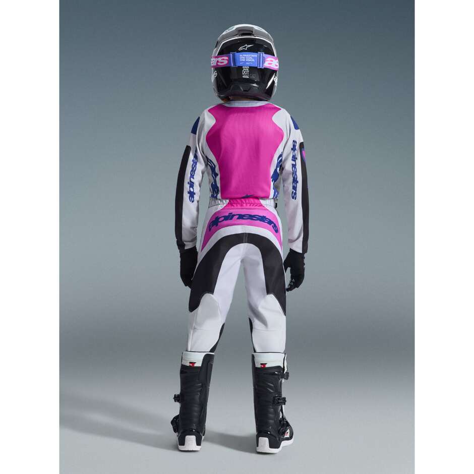 Alpinestars Youth Fluid Grid Kids' Cross Enduro Jersey - Black, Light Grey, Purple