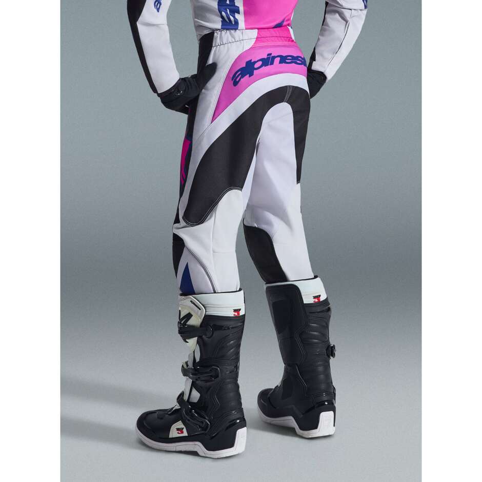 Alpinestars Youth Fluid Grid Kids' Cross Enduro Motorcycle Pants Black/Light Grey/Purple