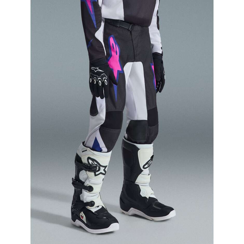 Alpinestars Youth Fluid Grid Kids' Cross Enduro Motorcycle Pants Black/Light Grey/Purple