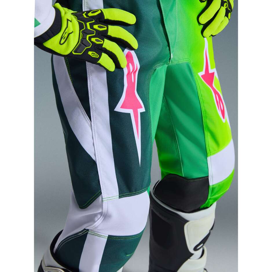 Alpinestars Youth Fluid Portl Kids' Cross Enduro Motorcycle Pants Green White Black