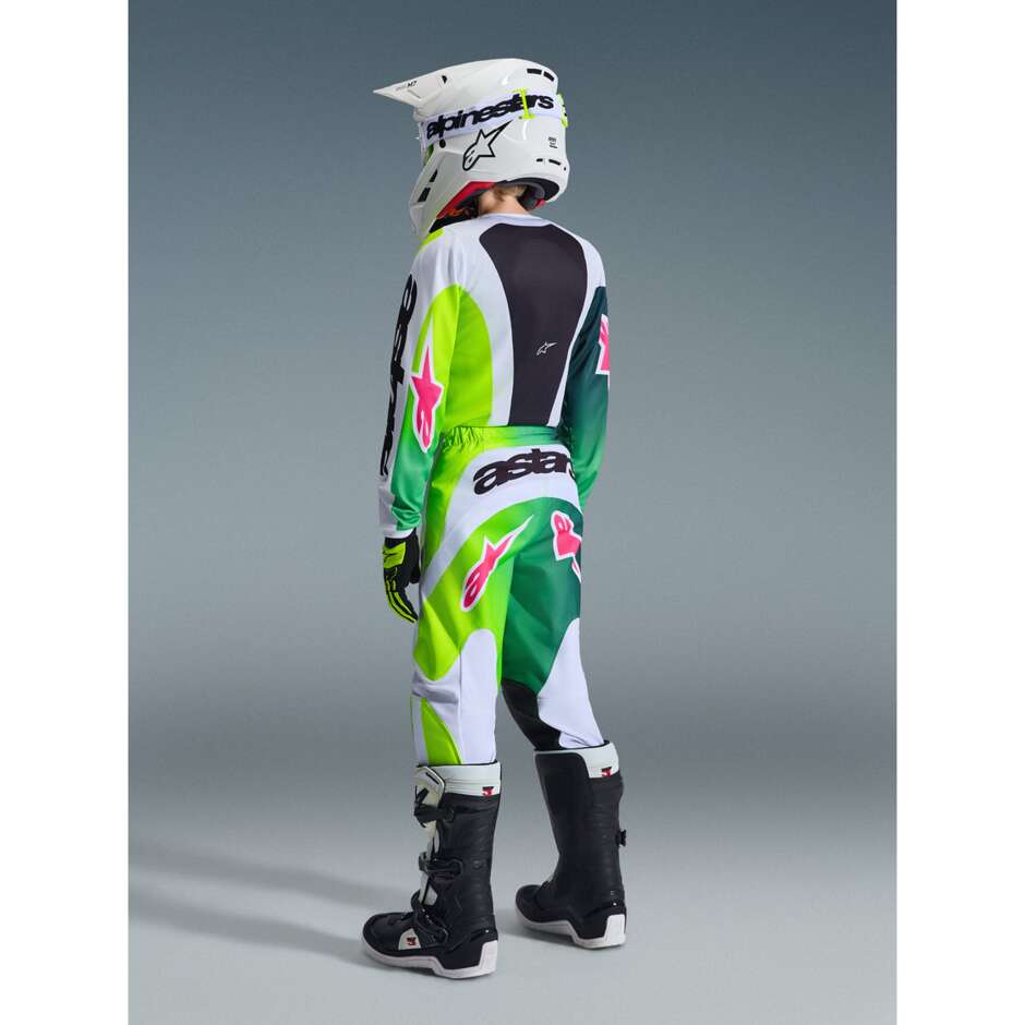 Alpinestars Youth Fluid Portl Kids' Cross Enduro Motorcycle Pants Green White Black