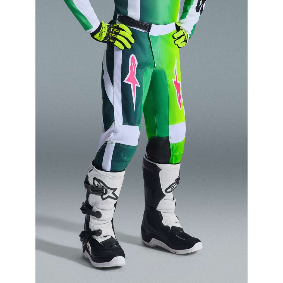 Alpinestars Youth Fluid Portl Kids' Cross Enduro Motorcycle Pants Green White Black