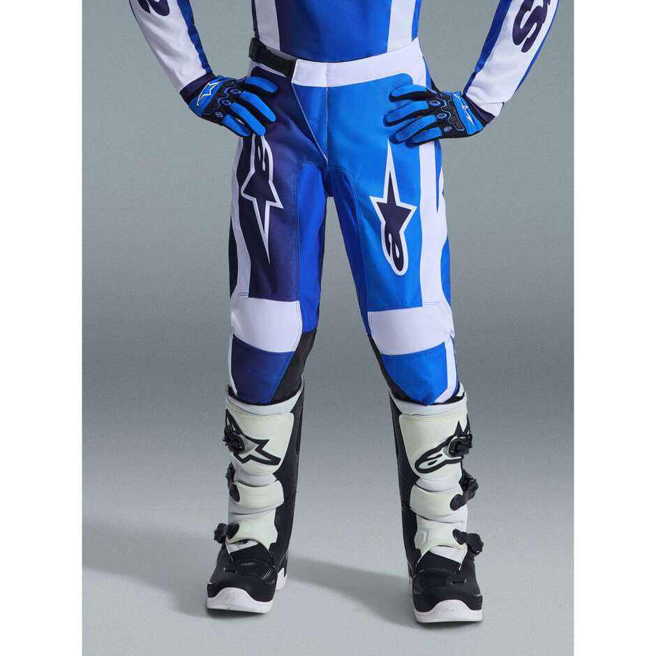 Alpinestars Youth Fluid Portl Kids' Cross Enduro Motorcycle Pants, Light Blue/White