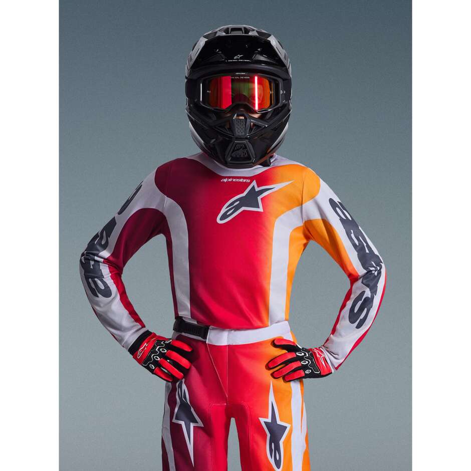 Alpinestars YOUTH FLUID PORTL Motocross Enduro Jersey Red Light Grey Dark Grey