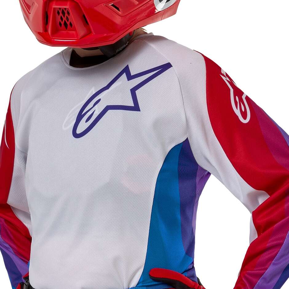 Alpinestars YOUTH RACER PNEUMA Child Moto Cross Enduro Jersey Blue Mars Red White
