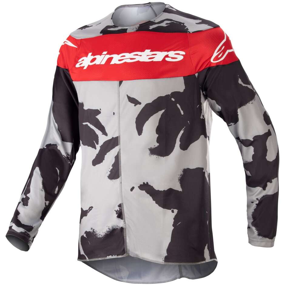 Alpinestars YOUTH RACER TACTICAL Cross Enduro Motorcycle Jersey Gray Camo Red