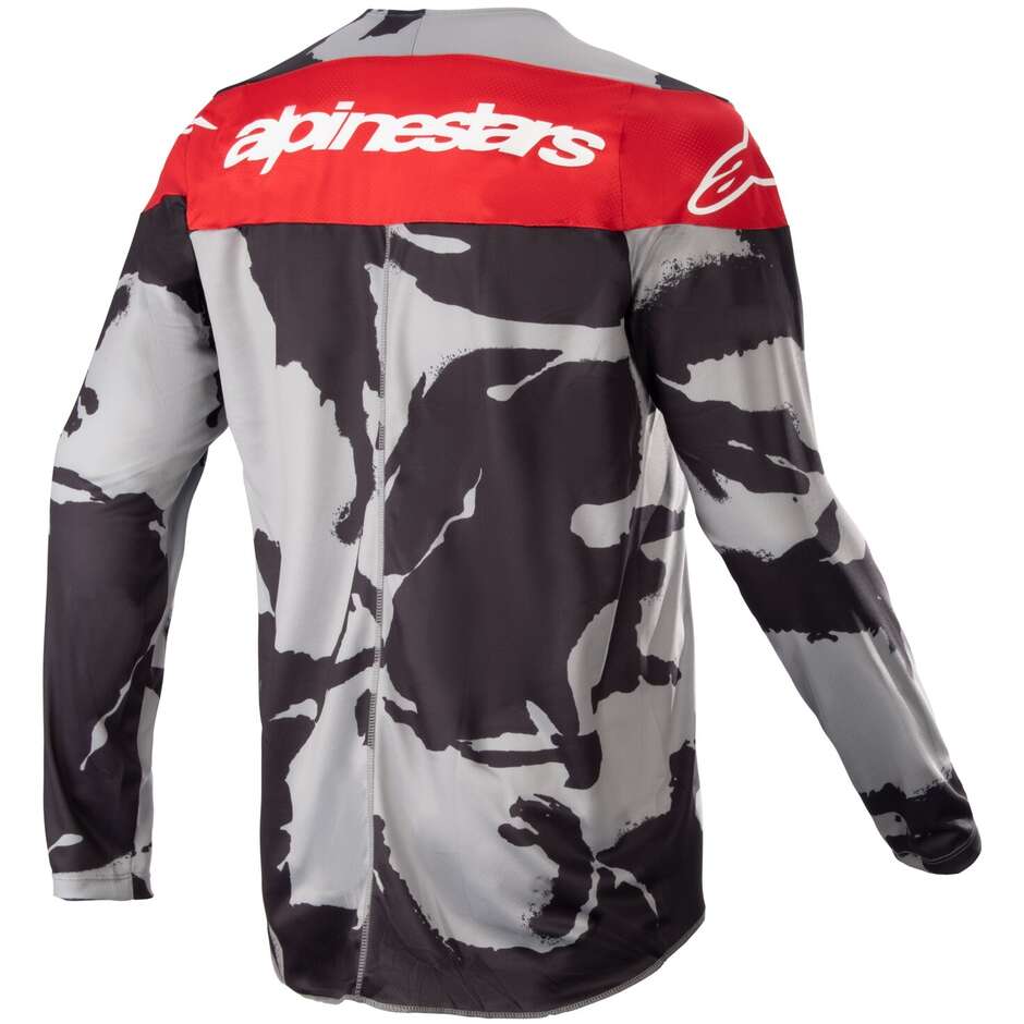 Alpinestars YOUTH RACER TACTICAL Cross Enduro Motorcycle Jersey Gray Camo Red