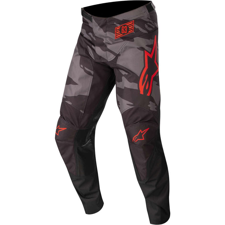 Alpinestars YOUTH RACER TACTICAL Cross Enduro Motorcycle Pants Black Gray Camo Red Fluo