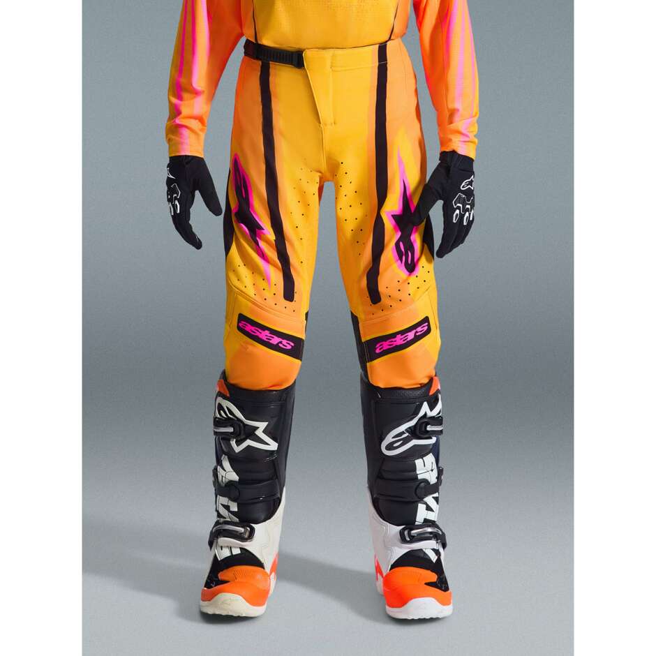 Alpinestars Youth Supertech Nomur Kids' Cross Enduro Motorcycle Pants Orange Yellow Pink