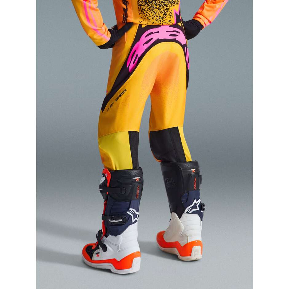 Alpinestars Youth Supertech Nomur Kids' Cross Enduro Motorcycle Pants Orange Yellow Pink