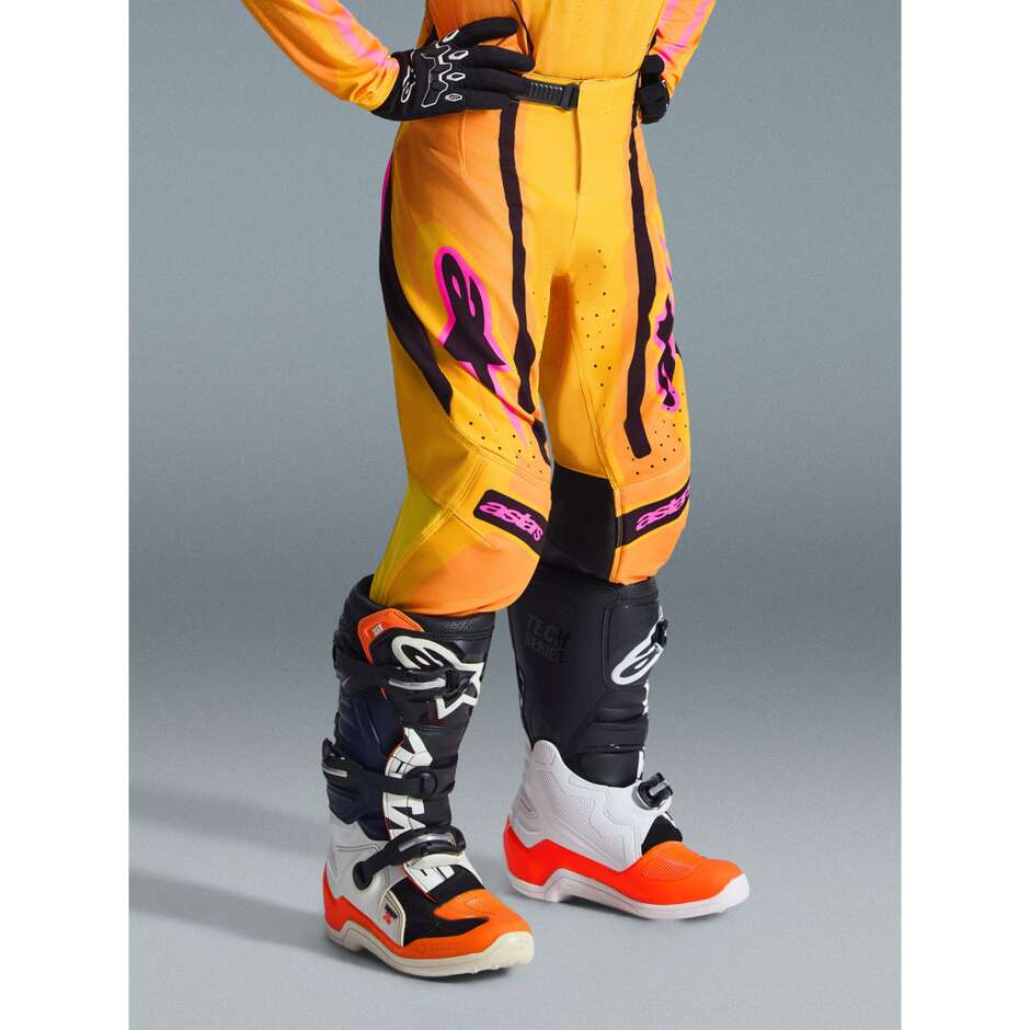 Alpinestars Youth Supertech Nomur Kids' Cross Enduro Motorcycle Pants Orange Yellow Pink
