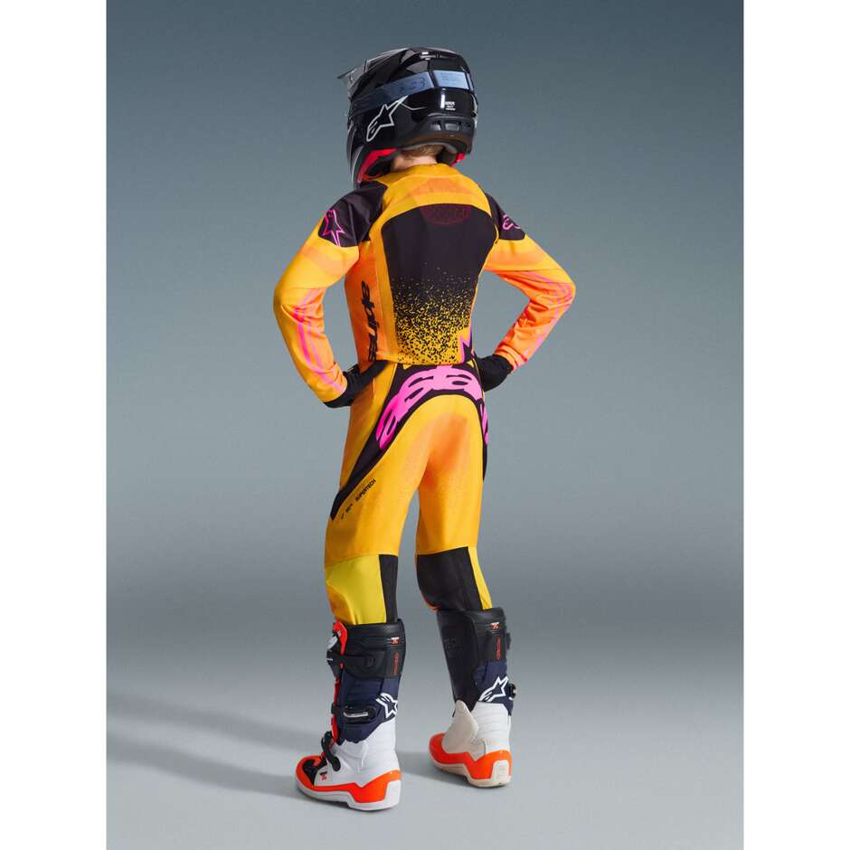 Alpinestars Youth Supertech Nomur Kids' Cross Enduro Motorcycle Pants Orange Yellow Pink