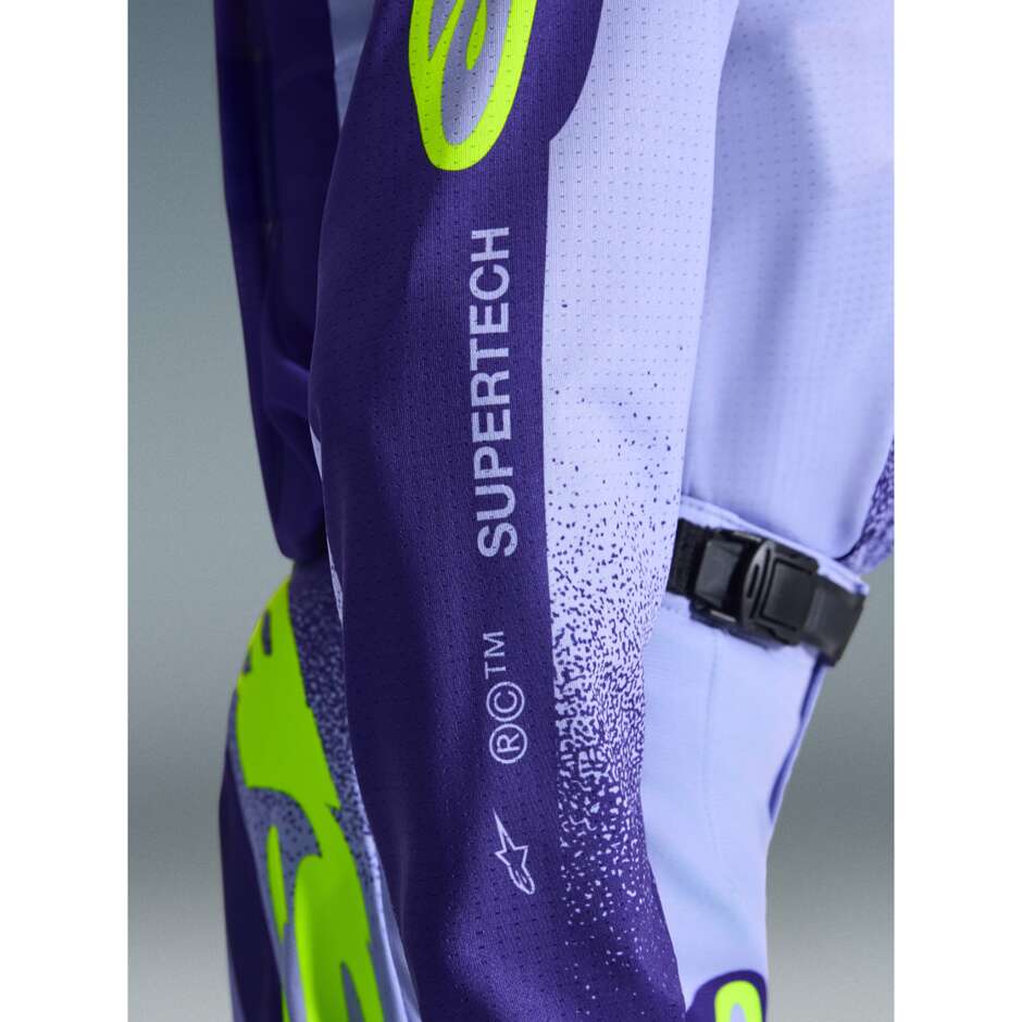 Alpinestars Youth Supertech Scenz Kids' Cross Enduro Jersey - Purple/Fluorescent Yellow