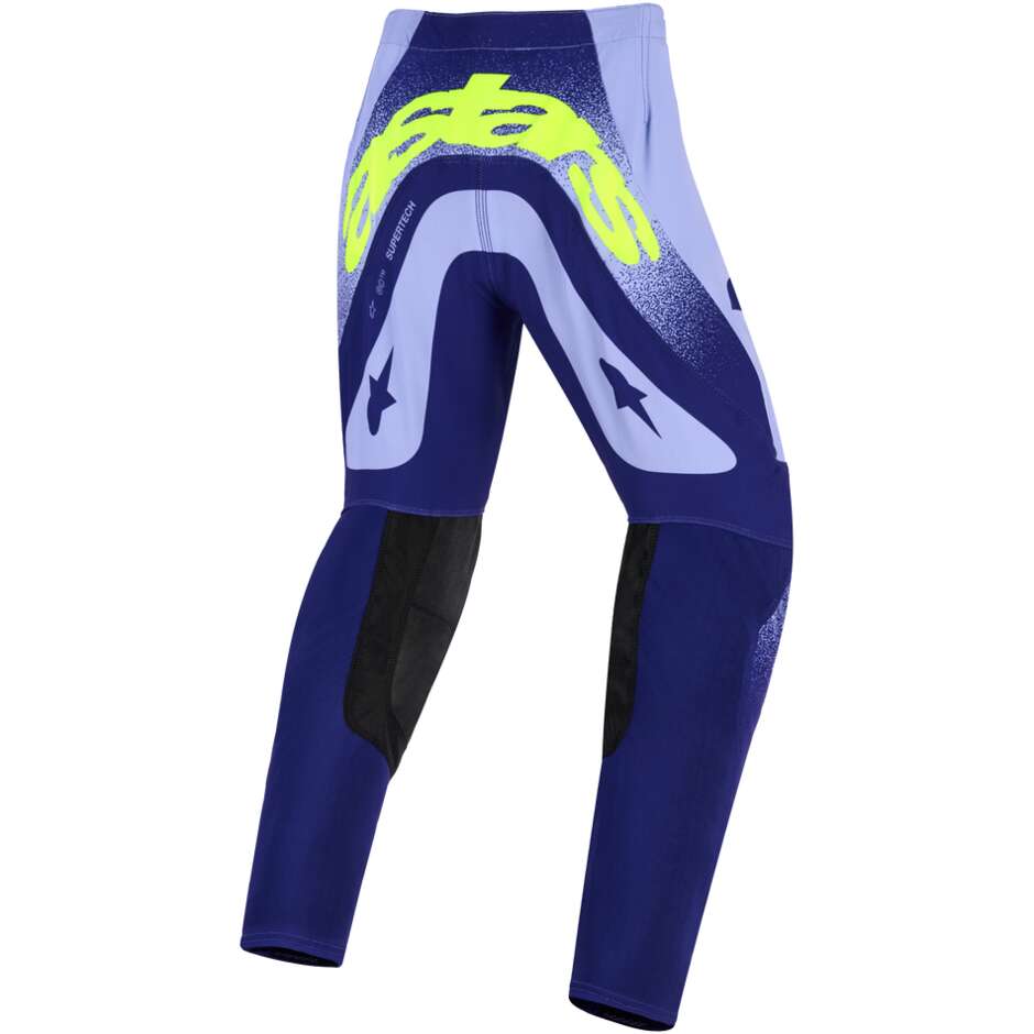 Alpinestars Youth Supertech Scenz Kids' Cross Enduro Motorcycle Pants Purple Fluo Yellow