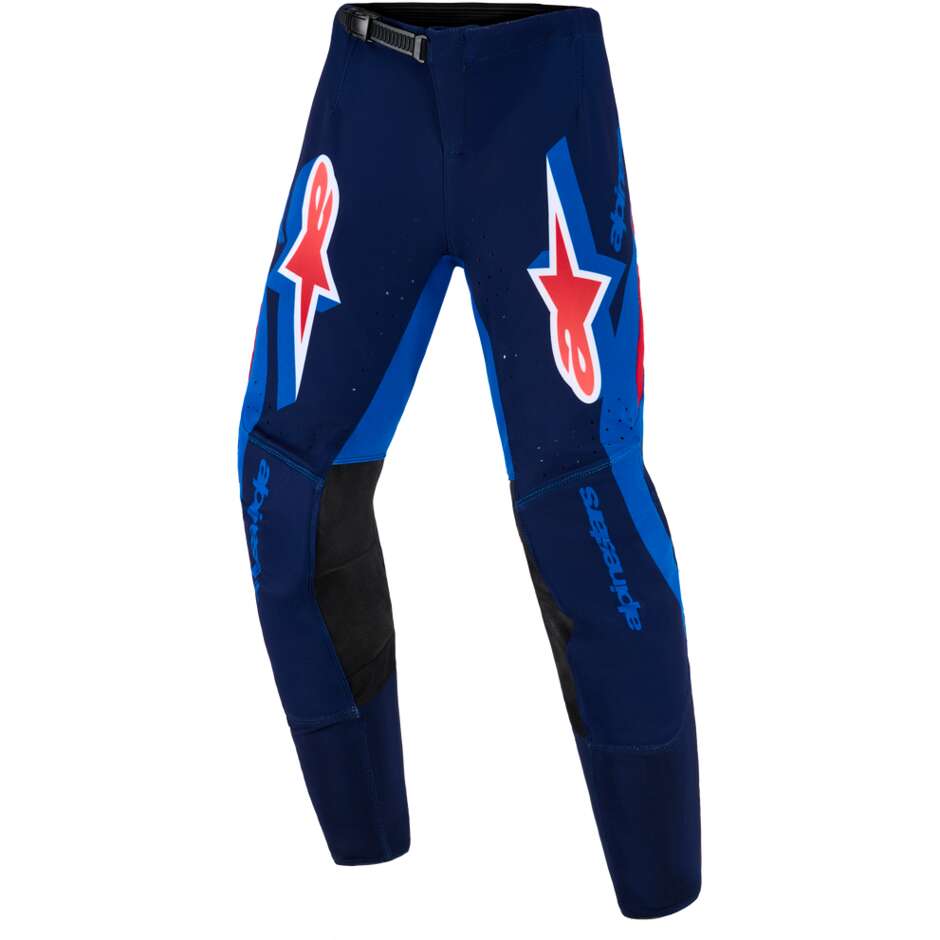 Alpinestars Youth Supertech Vista Kids' Cross Enduro Motorcycle Pants, Dark Blue, Warm Coral, Cobalt