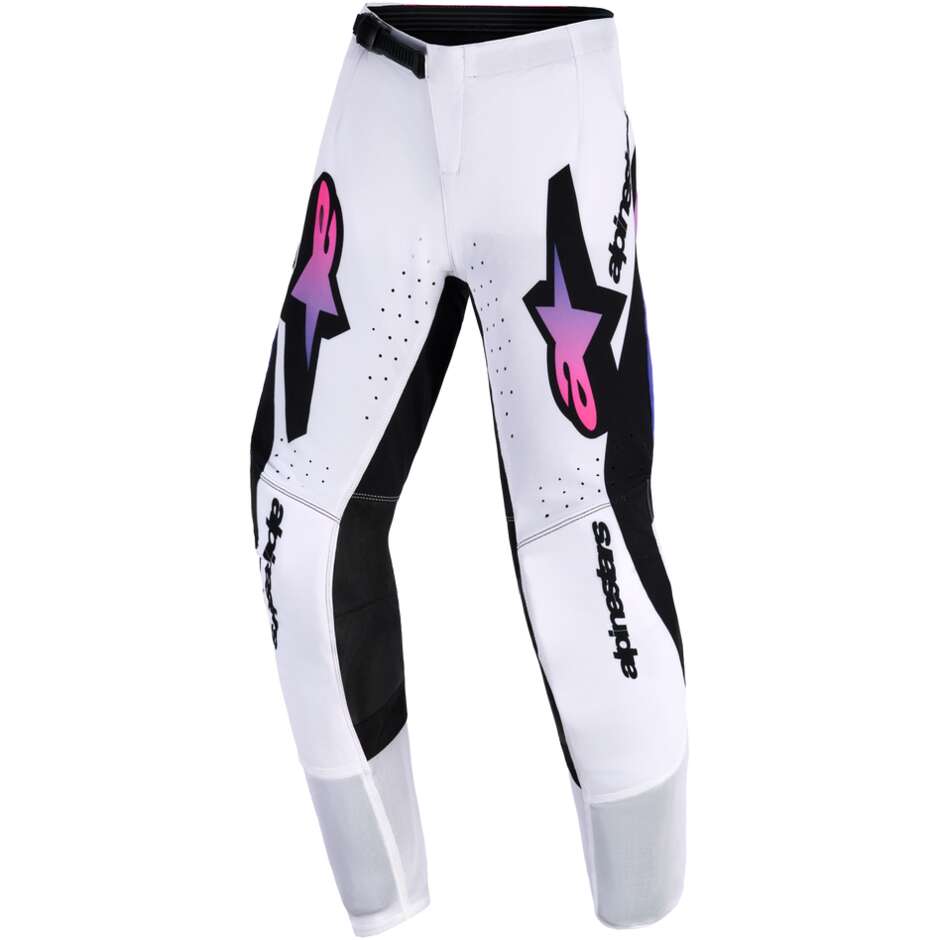 Alpinestars Youth Supertech Vista Kids' Cross Enduro Motorcycle Pants White Purple Black