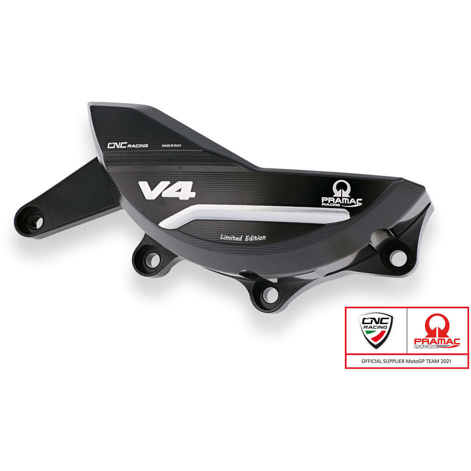 Alternator protection cover PR311 Ducati Panigale and Streetfighter V4 - Pramac Racing Limited Edition CNC Racing Black Silver