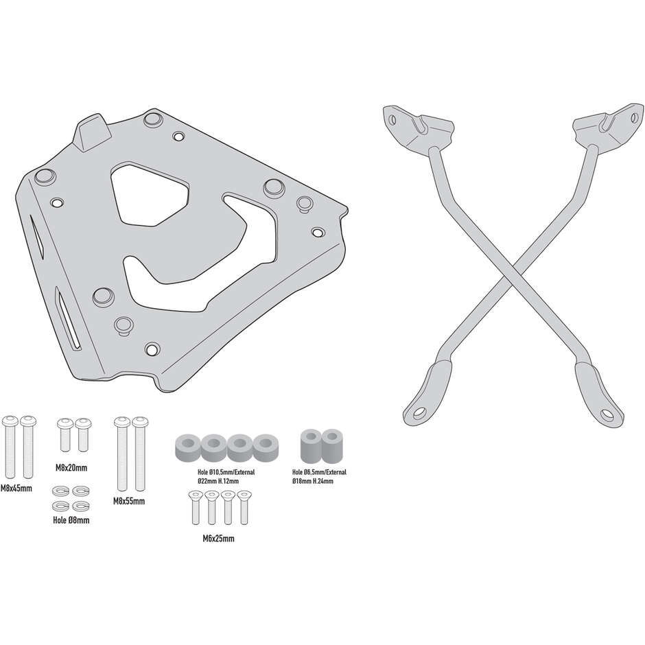 Aluminium-Heckträger für Givi SRA5137 Monokey Topcase, speziell für BMW F900 R; F900XR